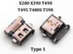 Lenovo ThinkPad X280 / X390 / T490 / T495 / T480S / T590 DC Power Jack (Type-1, USB-C)